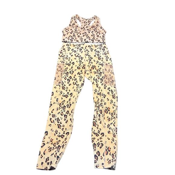 Fabletics Pump Two Piece Set Desert Leopard Womens Small New Active Athleisure - Picture 2 of 16
